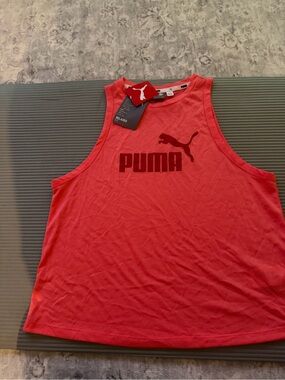 Puma Pink Crewneck Tee with Logo Trim